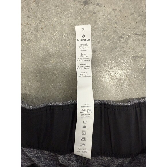 Lululemon On The Fly Pant 28" Heathered Black Gray Full-On® Luxtreme. Sz 2 - Picture 7 of 13